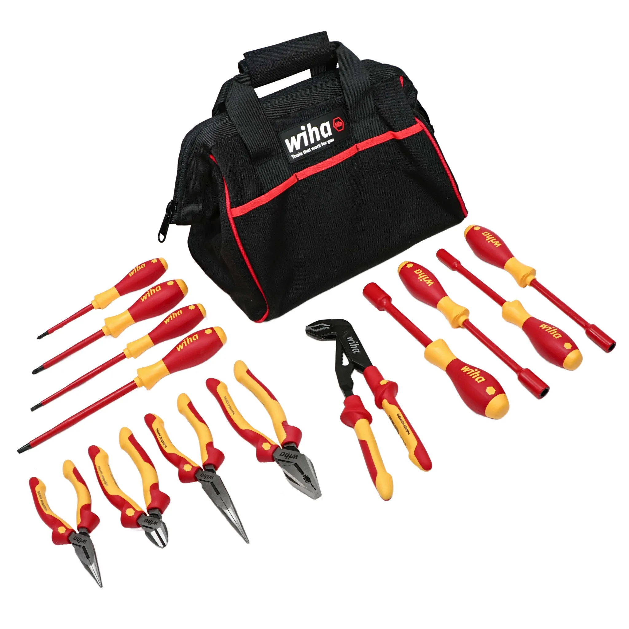 13 Piece Master Electrician's Insulated Tool Set in Canvas Tool Bag