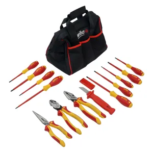 14 Piece Master Electrician's Insulated Tool Set in Canvas Tool Bag