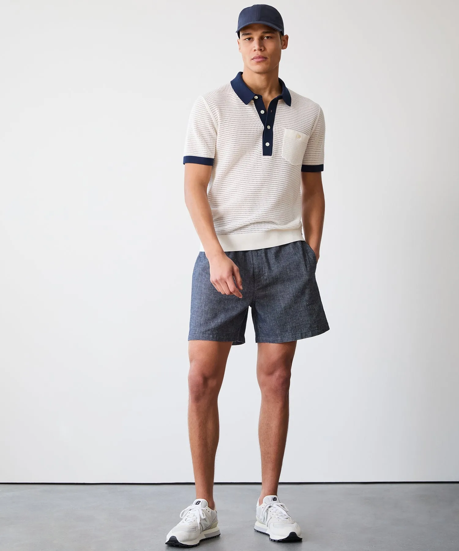 5" Linen Beachcomber Short in Chambray