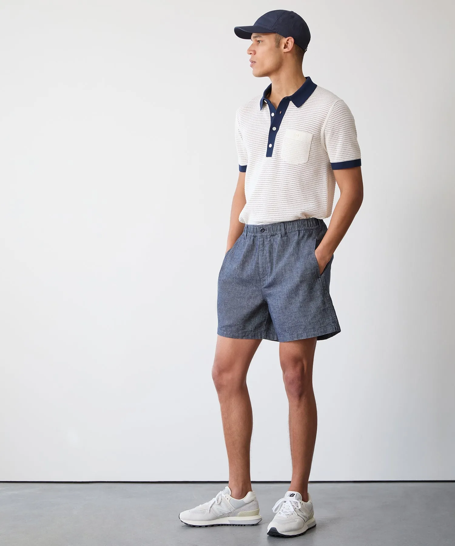 5" Linen Beachcomber Short in Chambray