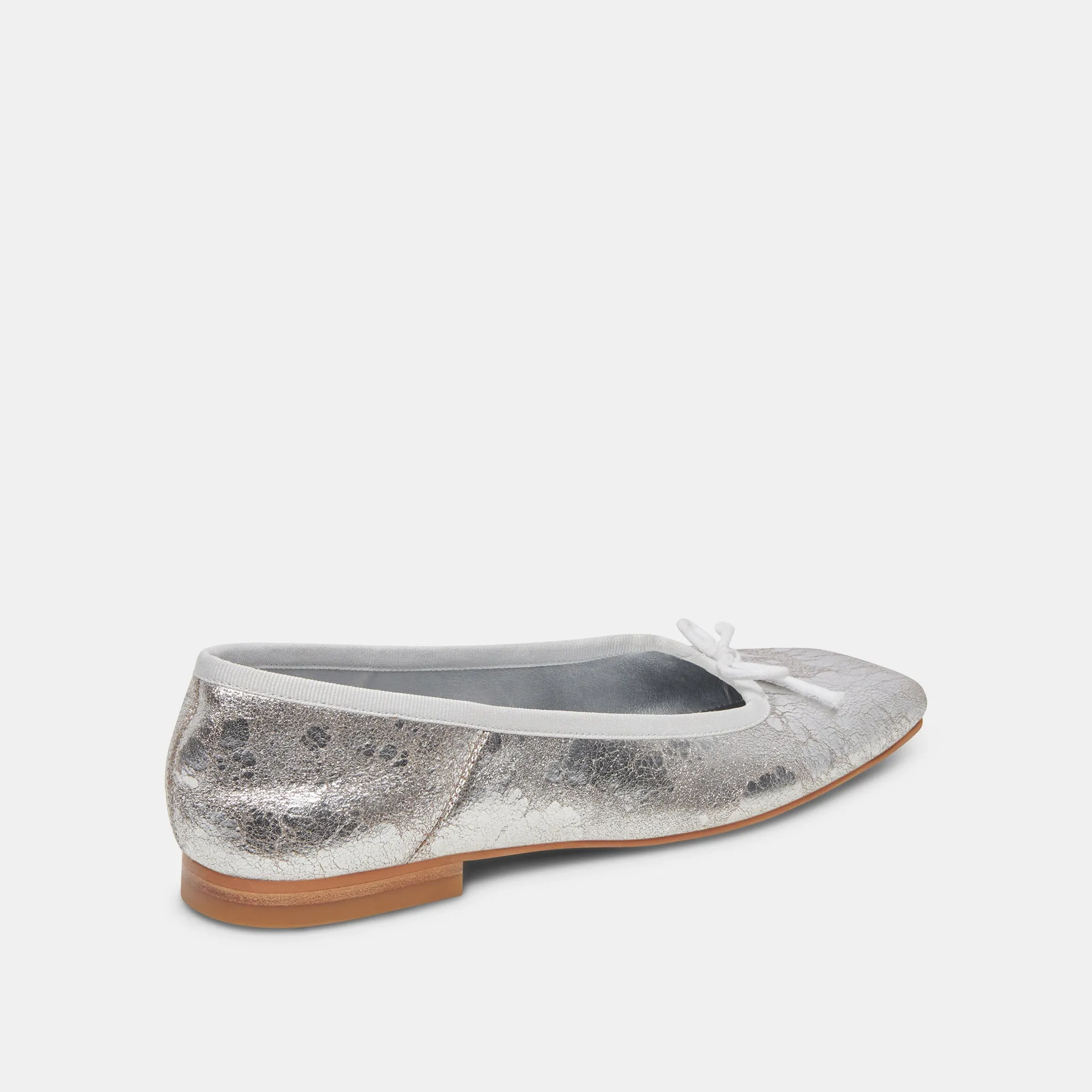 ANISA BALLET FLATS SILVER DISTRESSED LEATHER