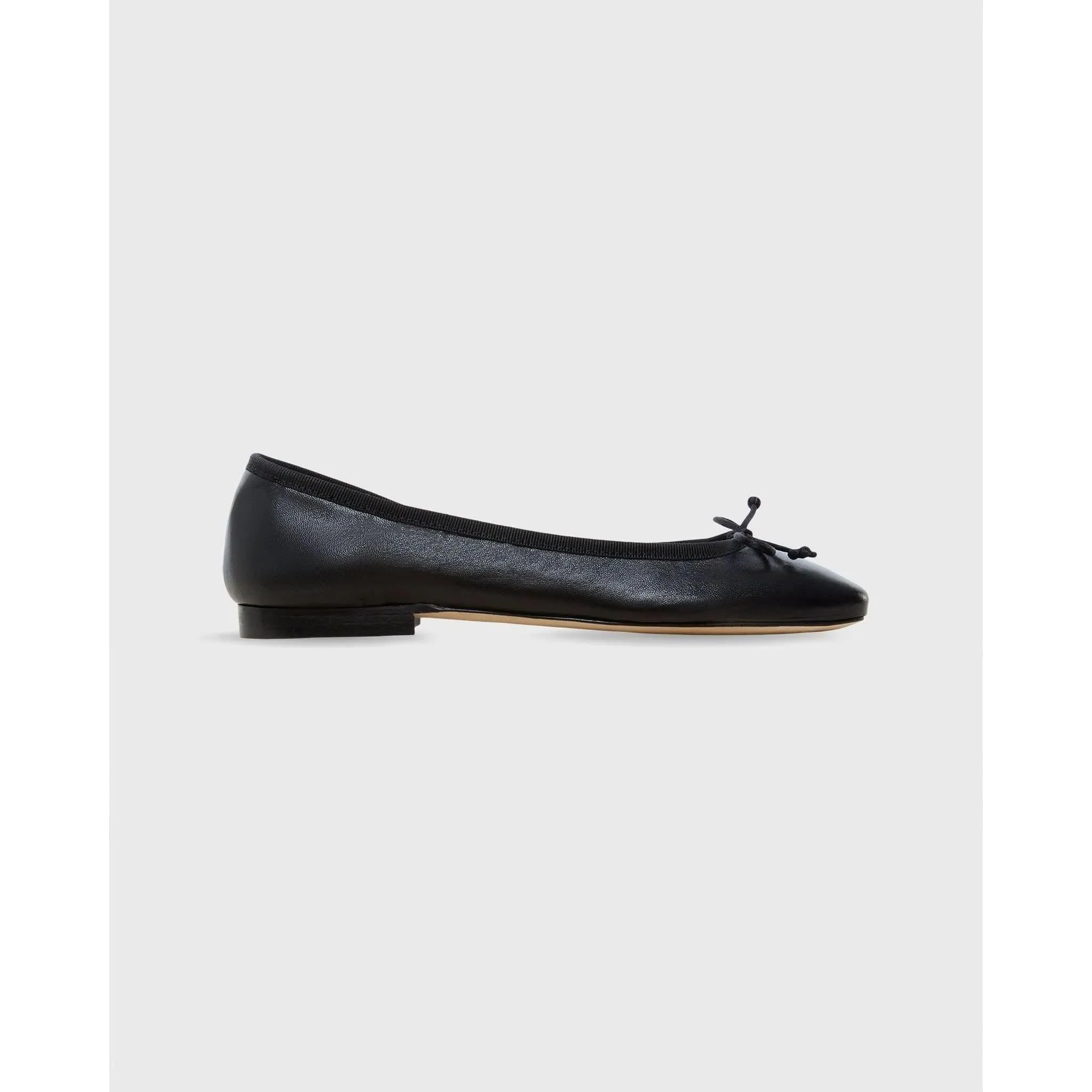 Ann Mashburn Square Toe Ballet Flat Black