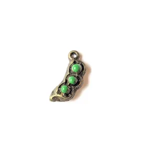 Antique Bronze Pea Pod Charm