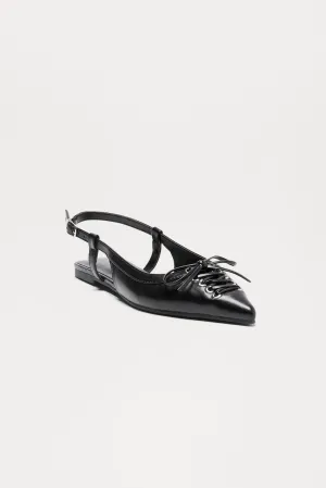 Ash Slingback Flats - Black