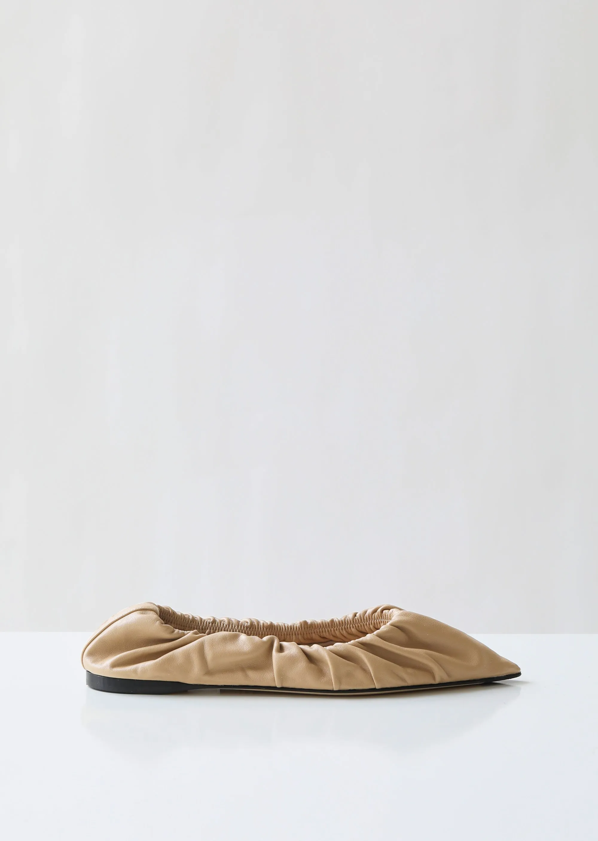 Babette Ruched Leather Flats