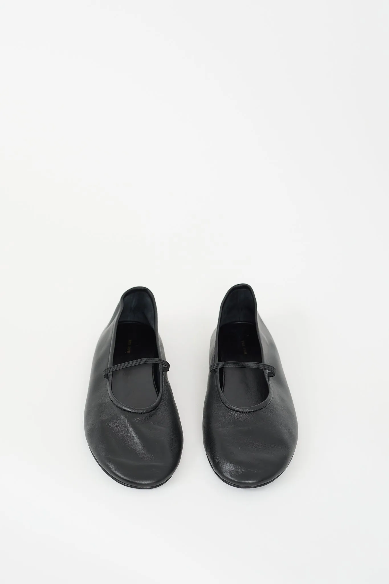 Black Leather Boheme Mary Jane Ballet Flat