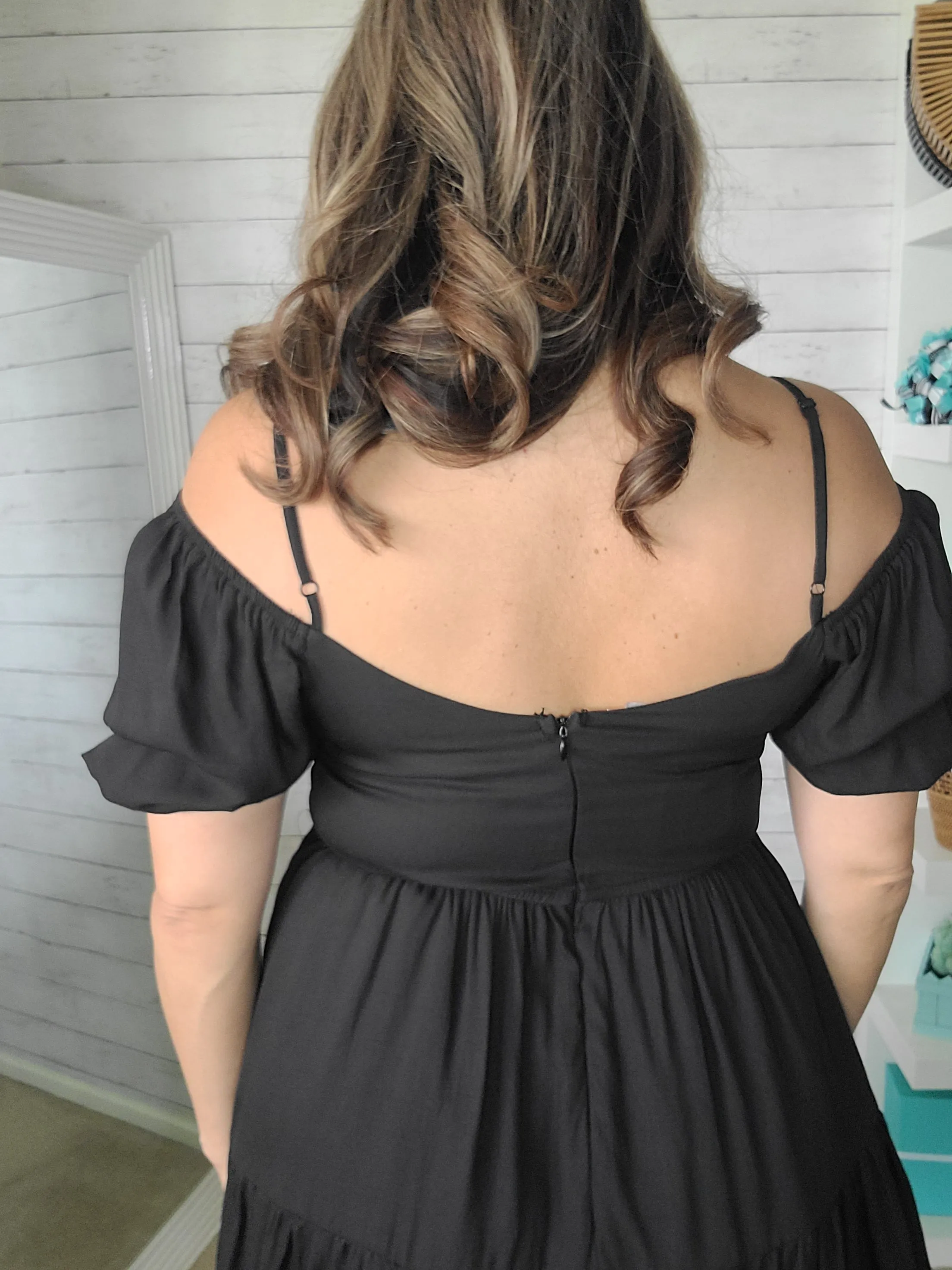 Black Tiered Trapeze Dress