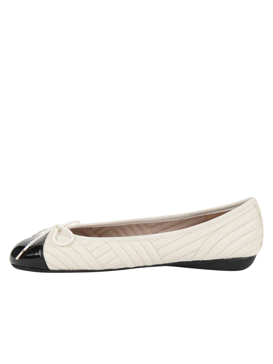 Brush Quilted Leather Ballet Flat