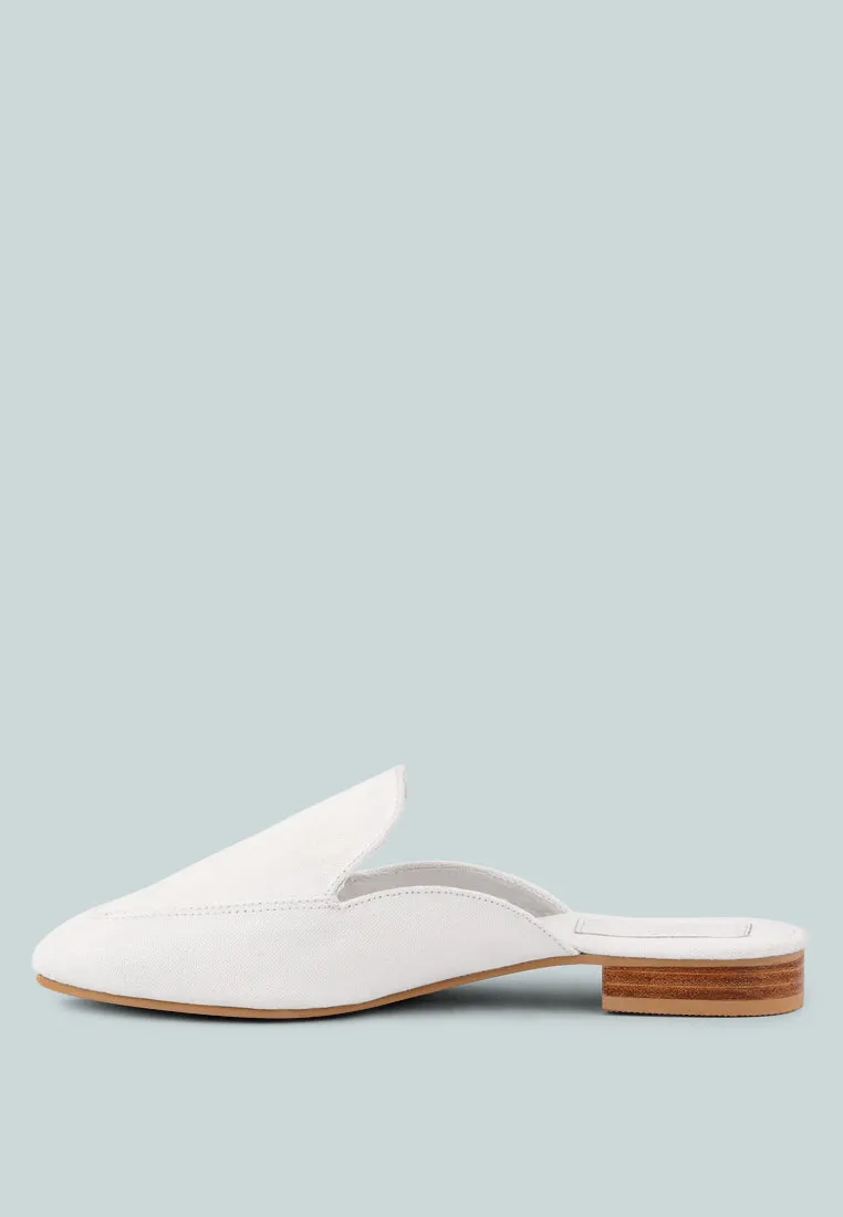 CALICO White Organic Canvas Mules