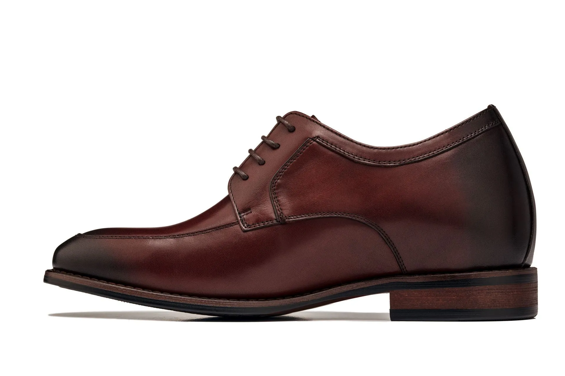 CALTO - Y7427 - 2.8 Inches Taller (Rust Brown) - Dress Oxford