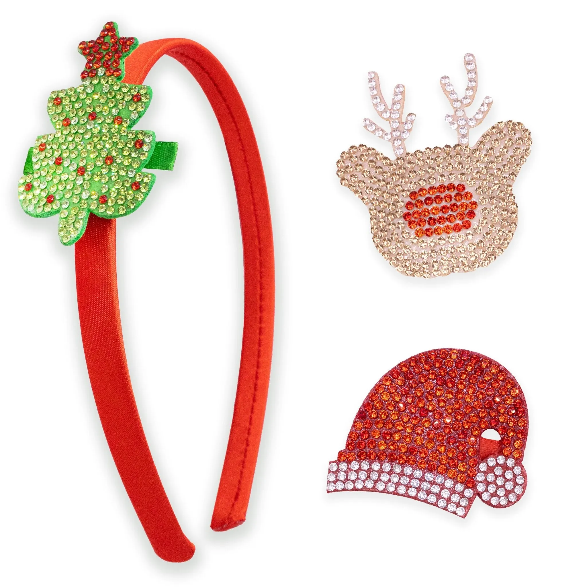 Christmas Charm Headband and Hair Clips - Interchangeable Hairband