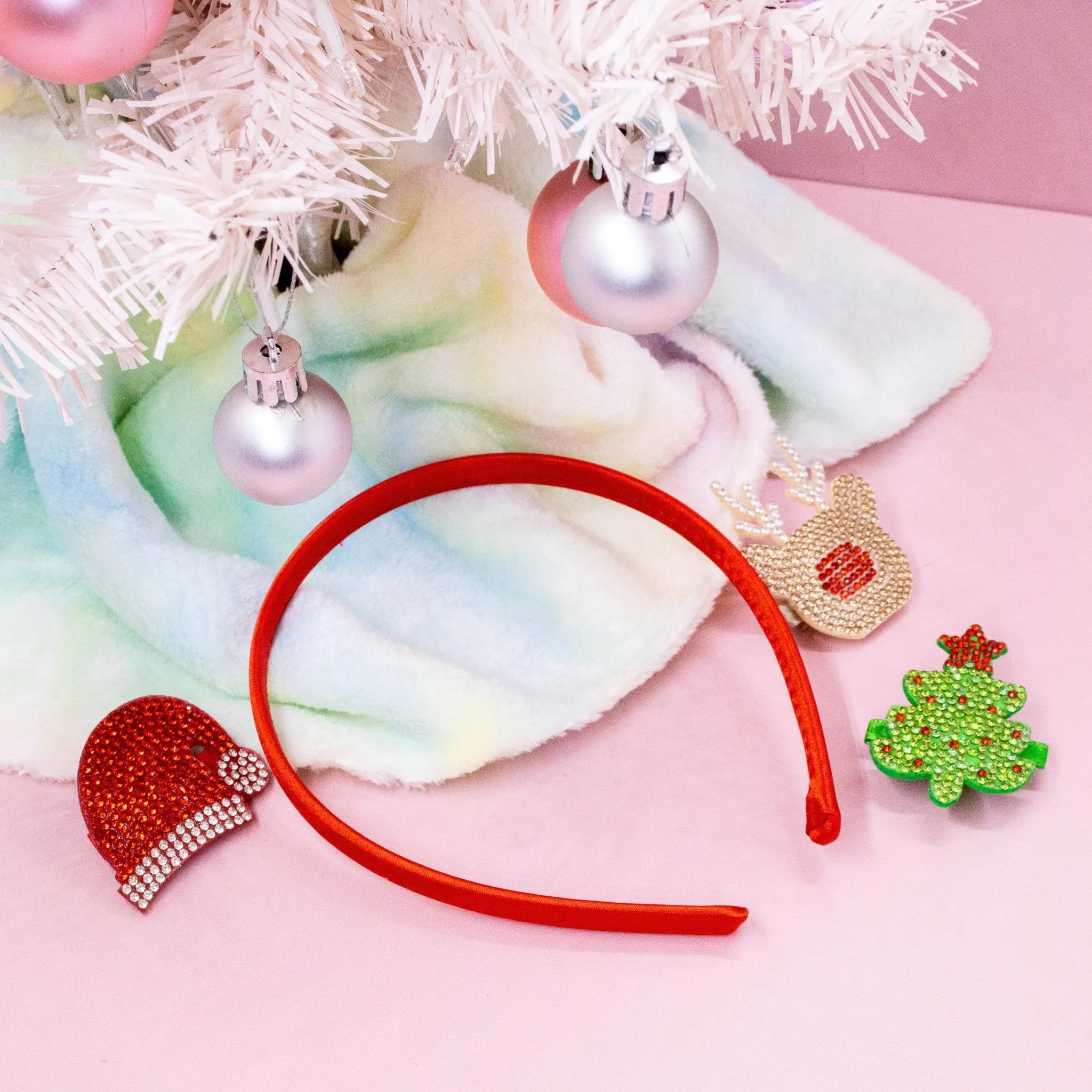 Christmas Charm Headband and Hair Clips - Interchangeable Hairband