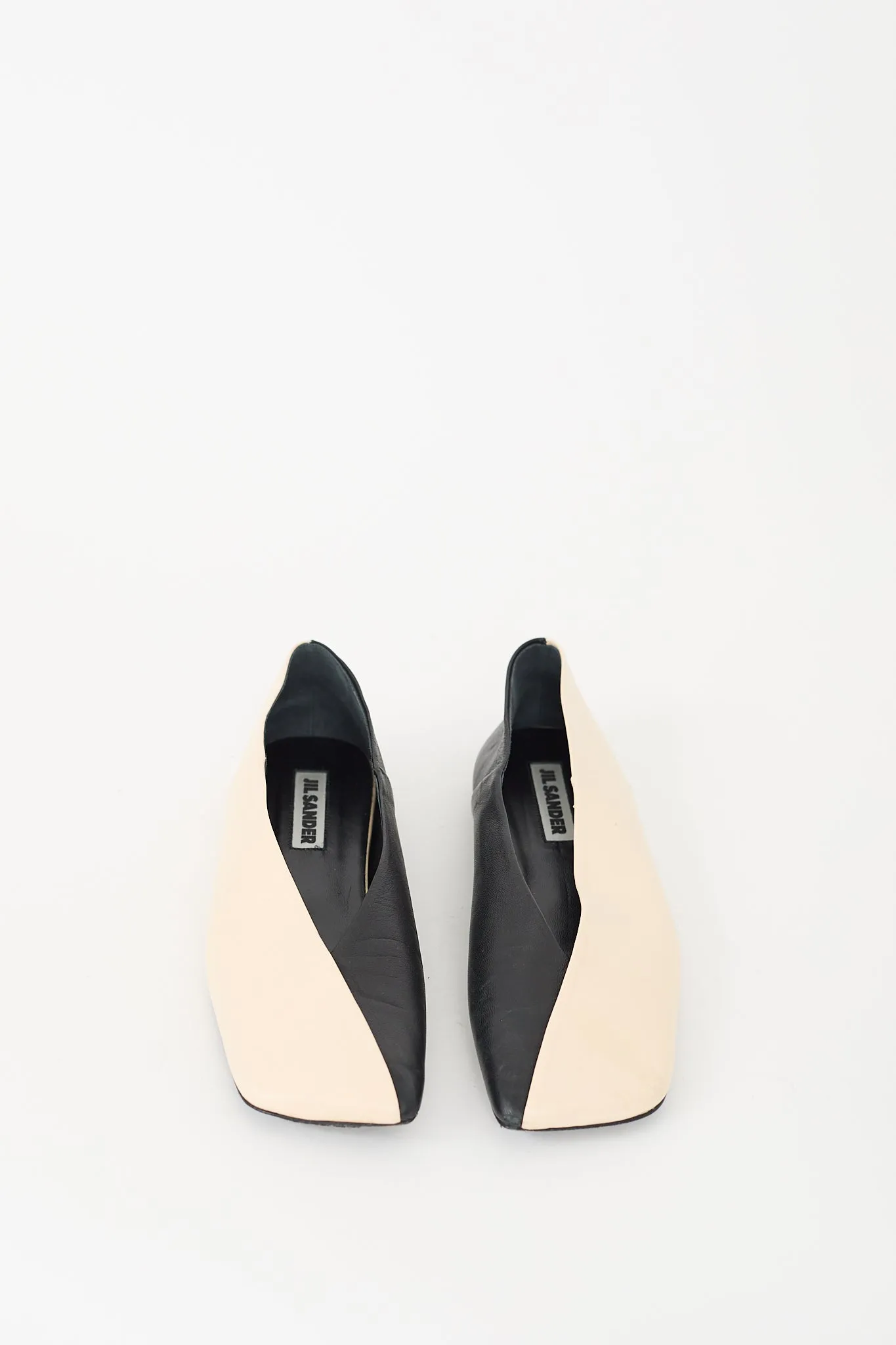 Cream & Black Colour Block Ballet Flat