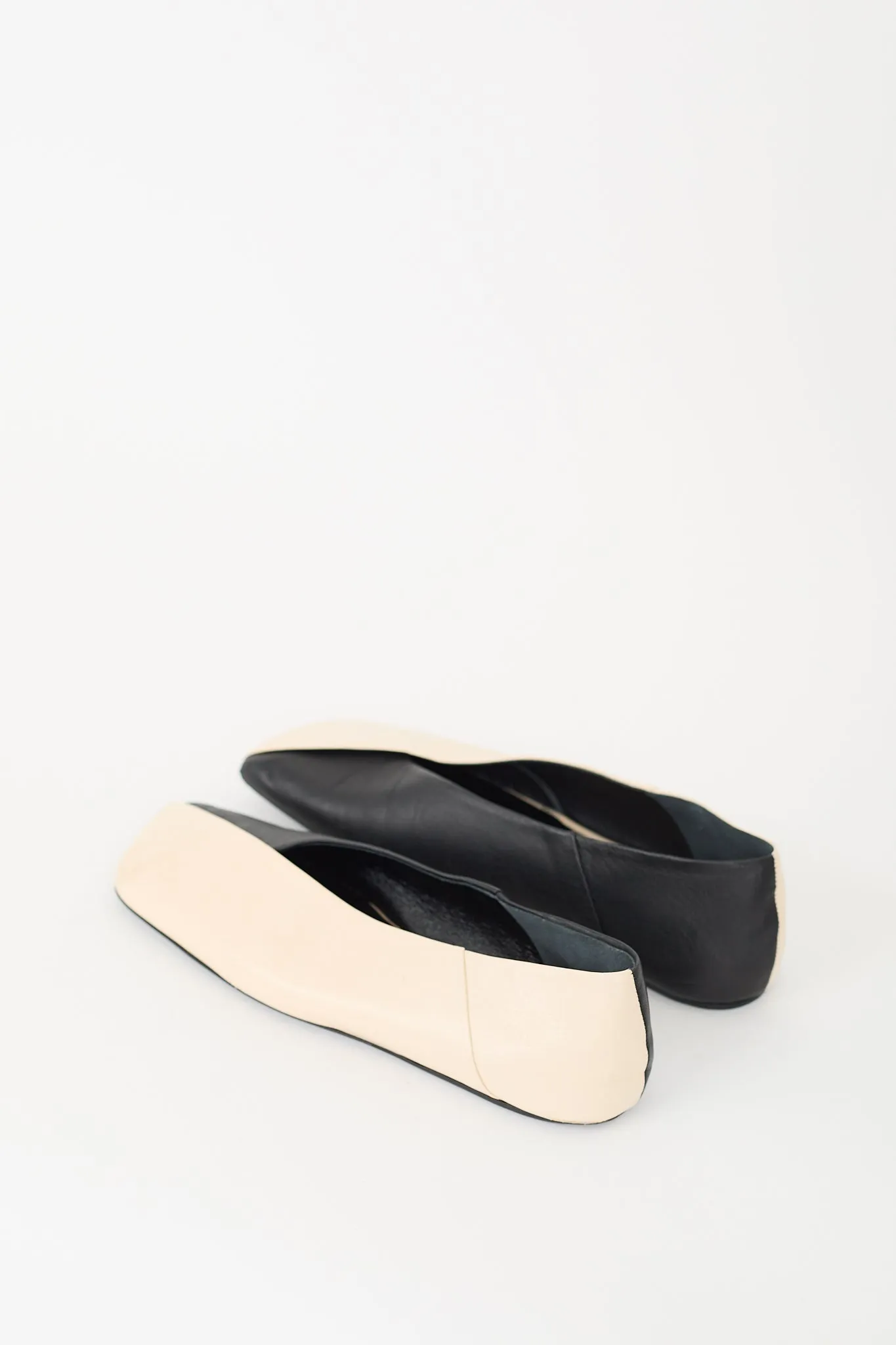 Cream & Black Colour Block Ballet Flat