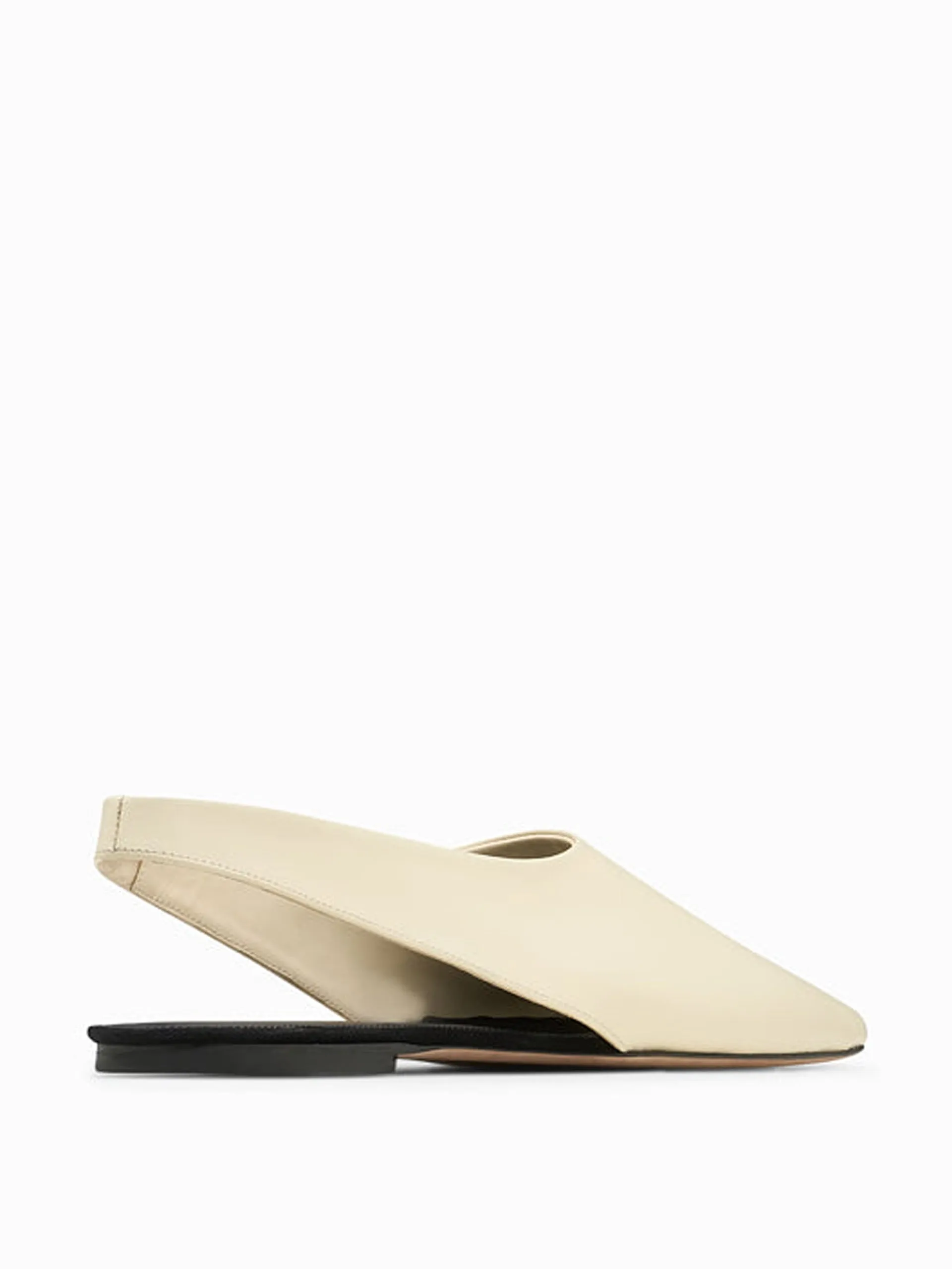 Cream Atlas slingback flats