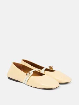 Cream leather ballet flats