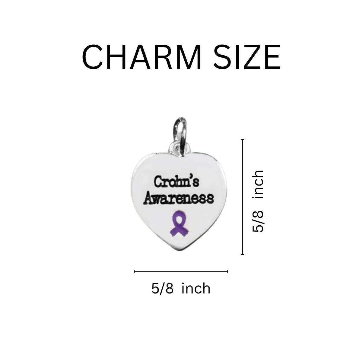 Crohn's Disease Awareness Heart Hanging Charms