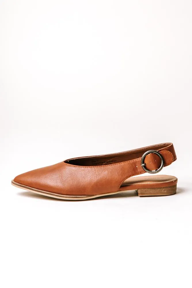 Delta Pointed Flats in Camel - FINAL SALE