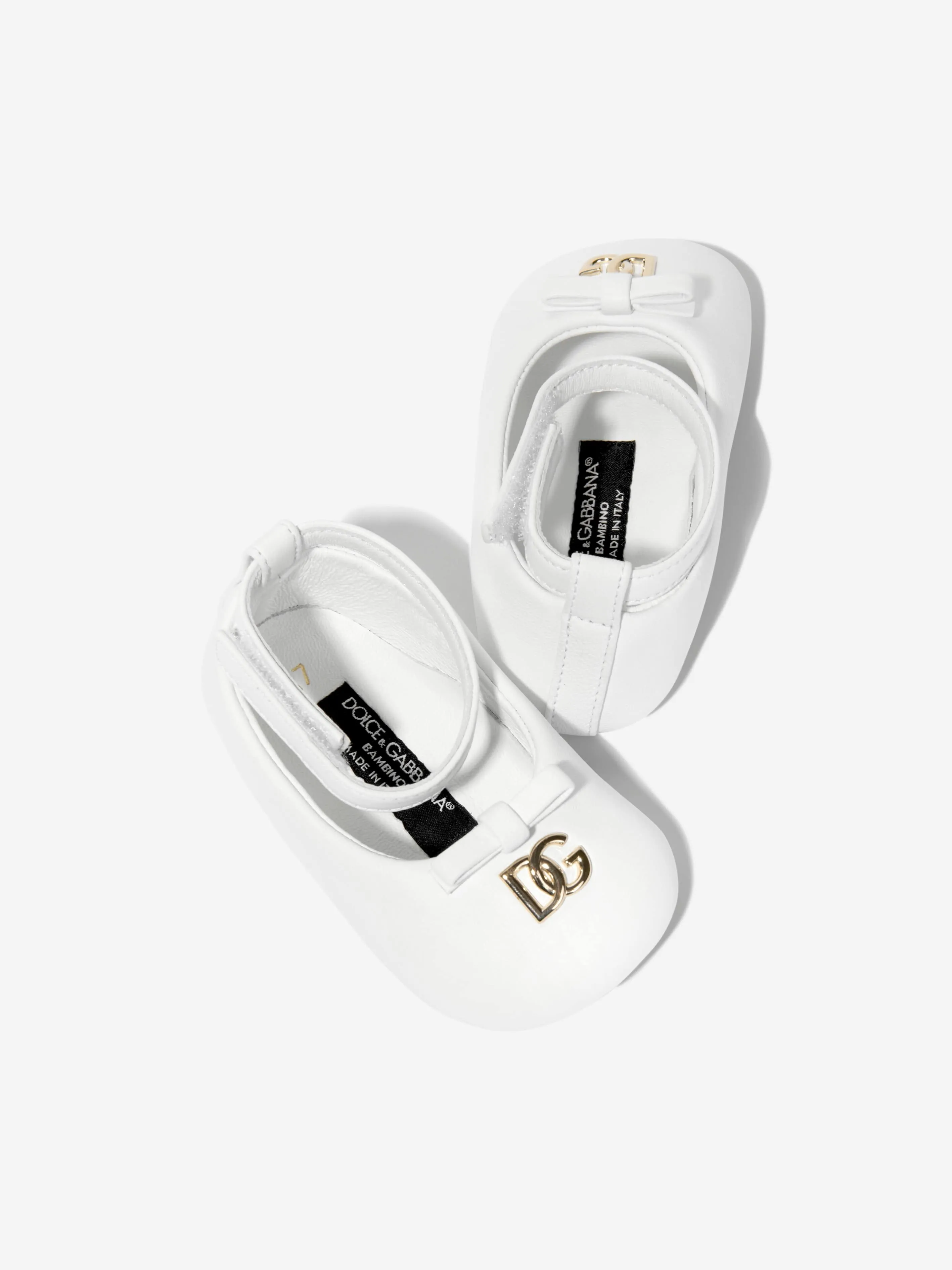 Dolce & Gabbana Baby Girls Leather Pre-Walkers in White