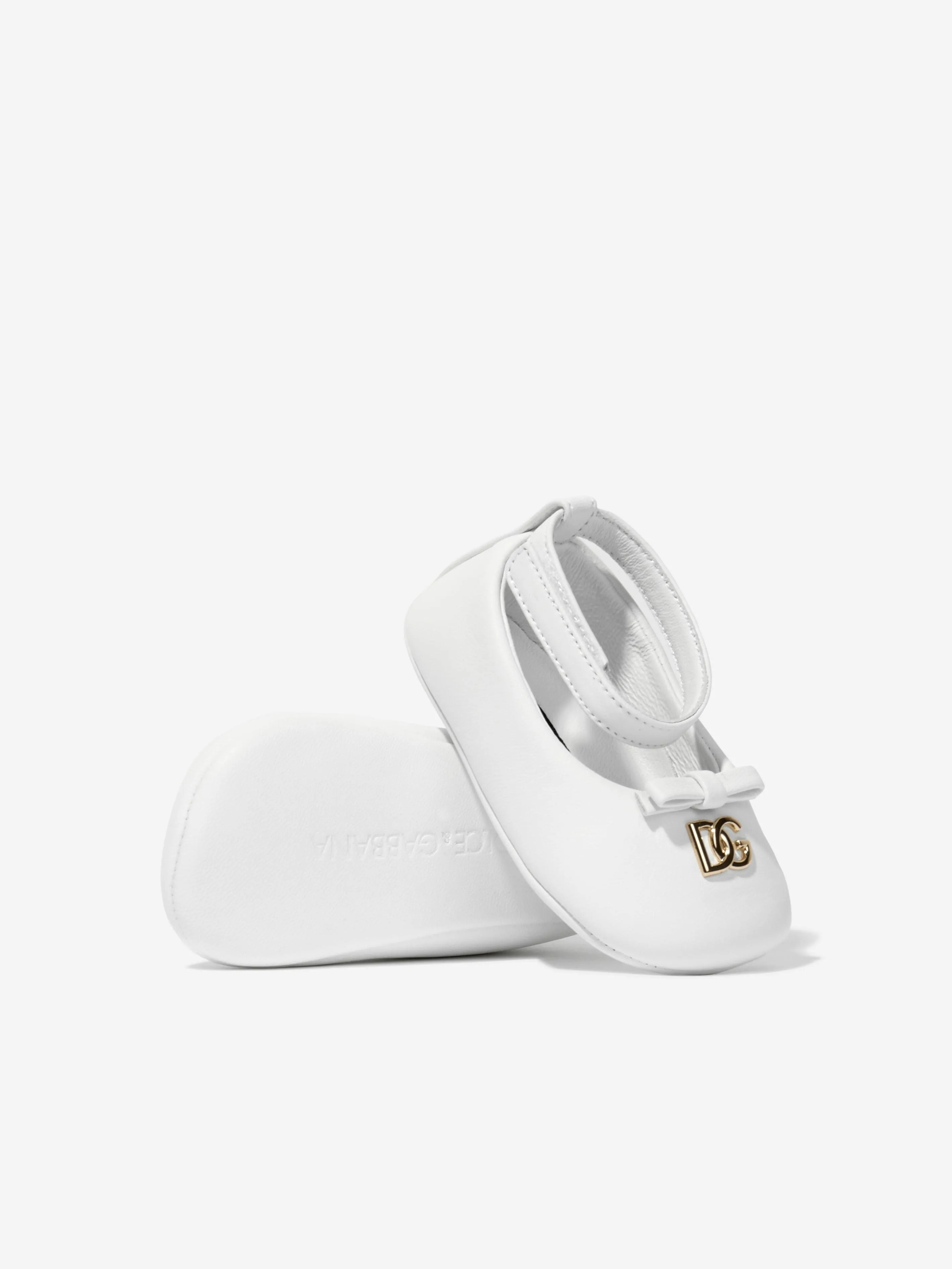 Dolce & Gabbana Baby Girls Leather Pre-Walkers in White