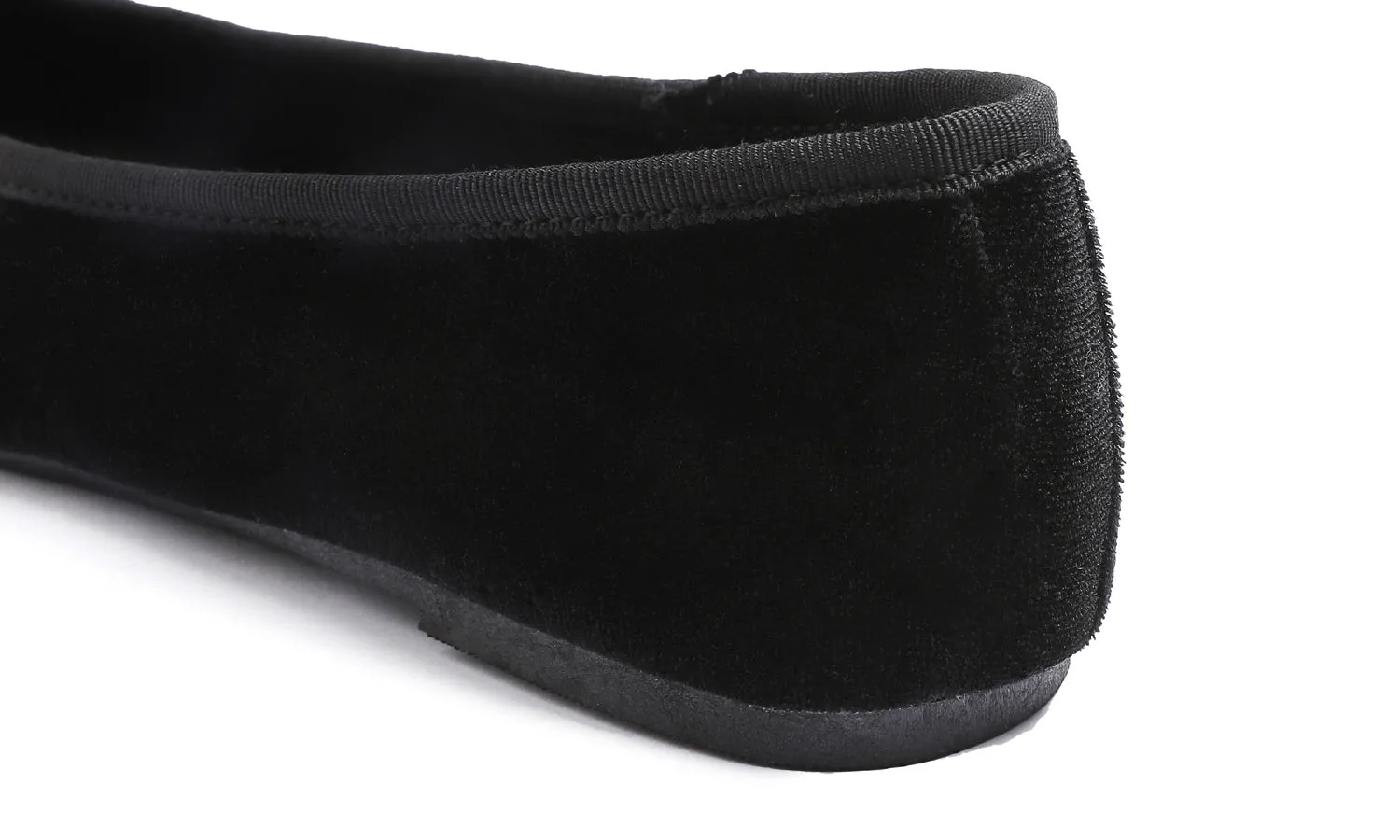 Feversole Women's Macaroon Faux Suede Memory Foam Cushion Insock Soft Ballet Flat Velvet Black