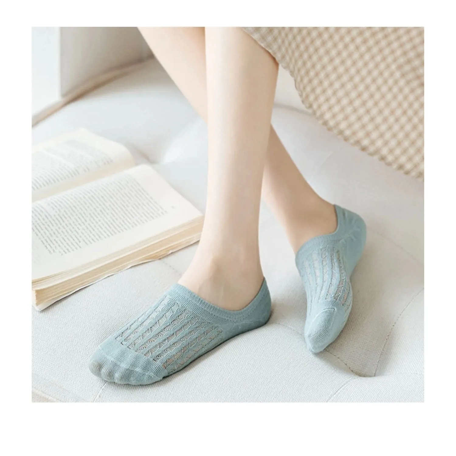 FLOOF Women's No Show Sock in Blue