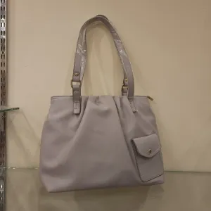 Grey Soft Leather Handbag