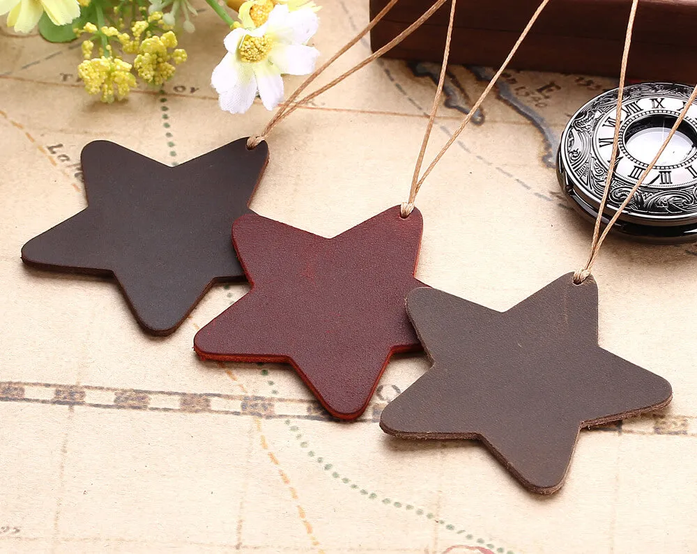 Handmade Retro Star Shape Leather Bookmarks Gift for Book Lovers