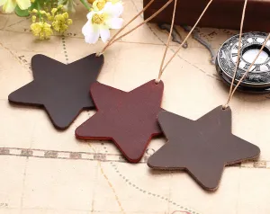 Handmade Retro Star Shape Leather Bookmarks Gift for Book Lovers