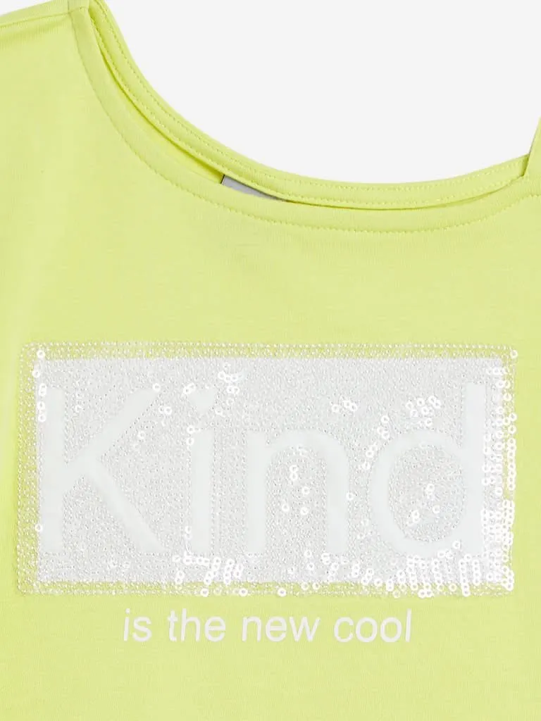 HOP Kids Lime Sequinned Sheryl Top