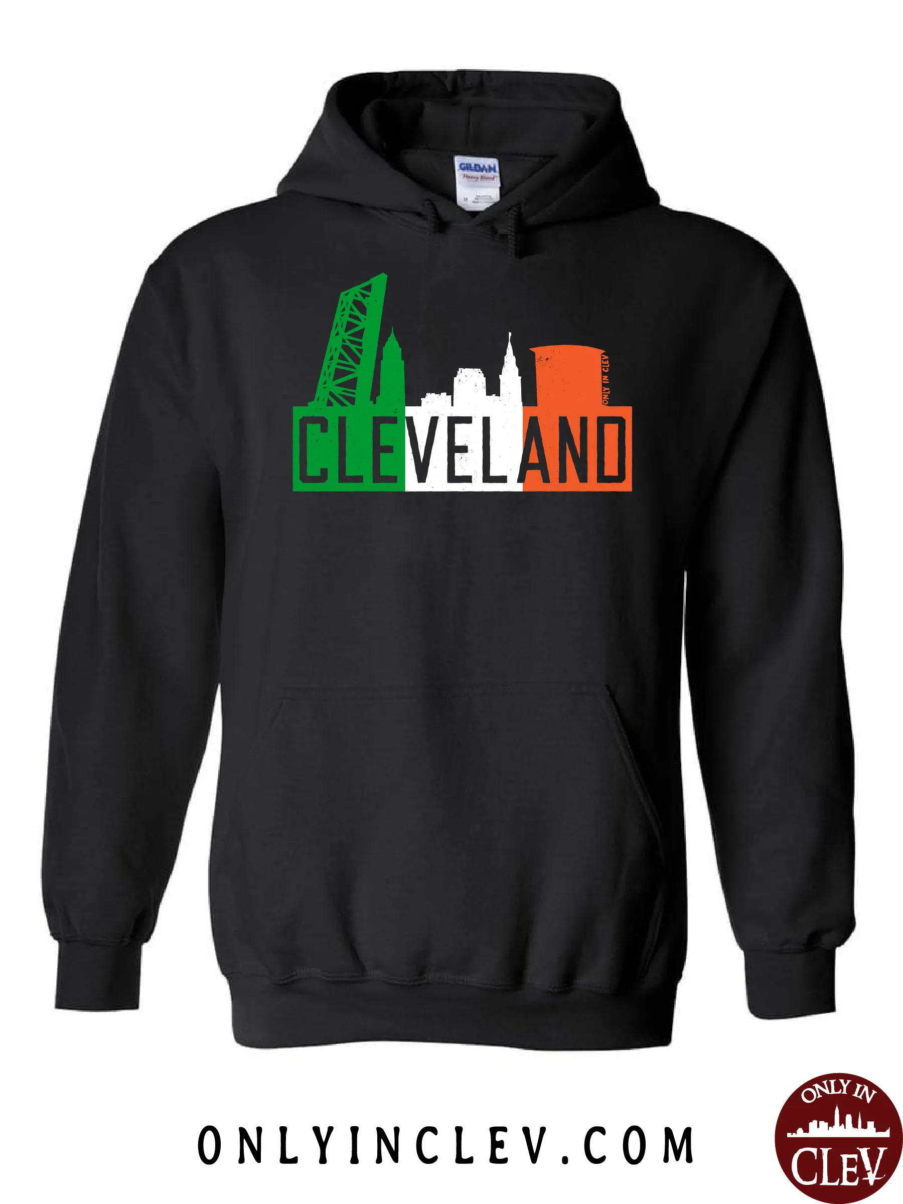 Irish Flats Skyline on Black Hoodie