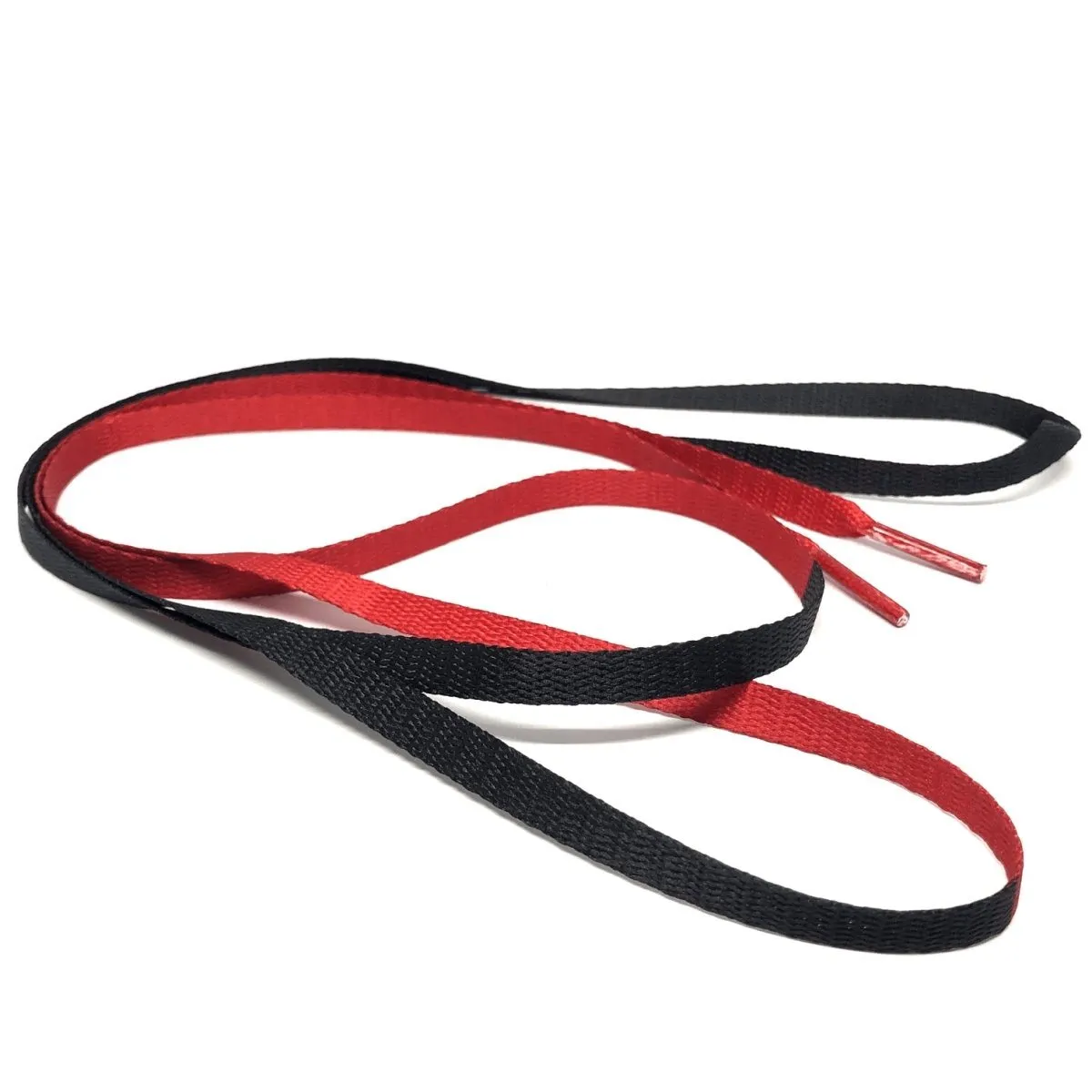 Jordan 1 Laces 2TONE Union Flat - Black with Red Tips