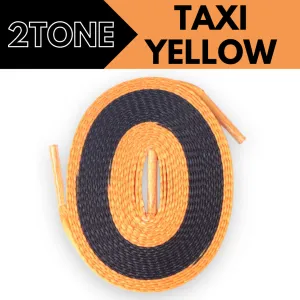 Jordan 1 Laces 2TONE Union Flat - Black with Taxi Yellow Tips