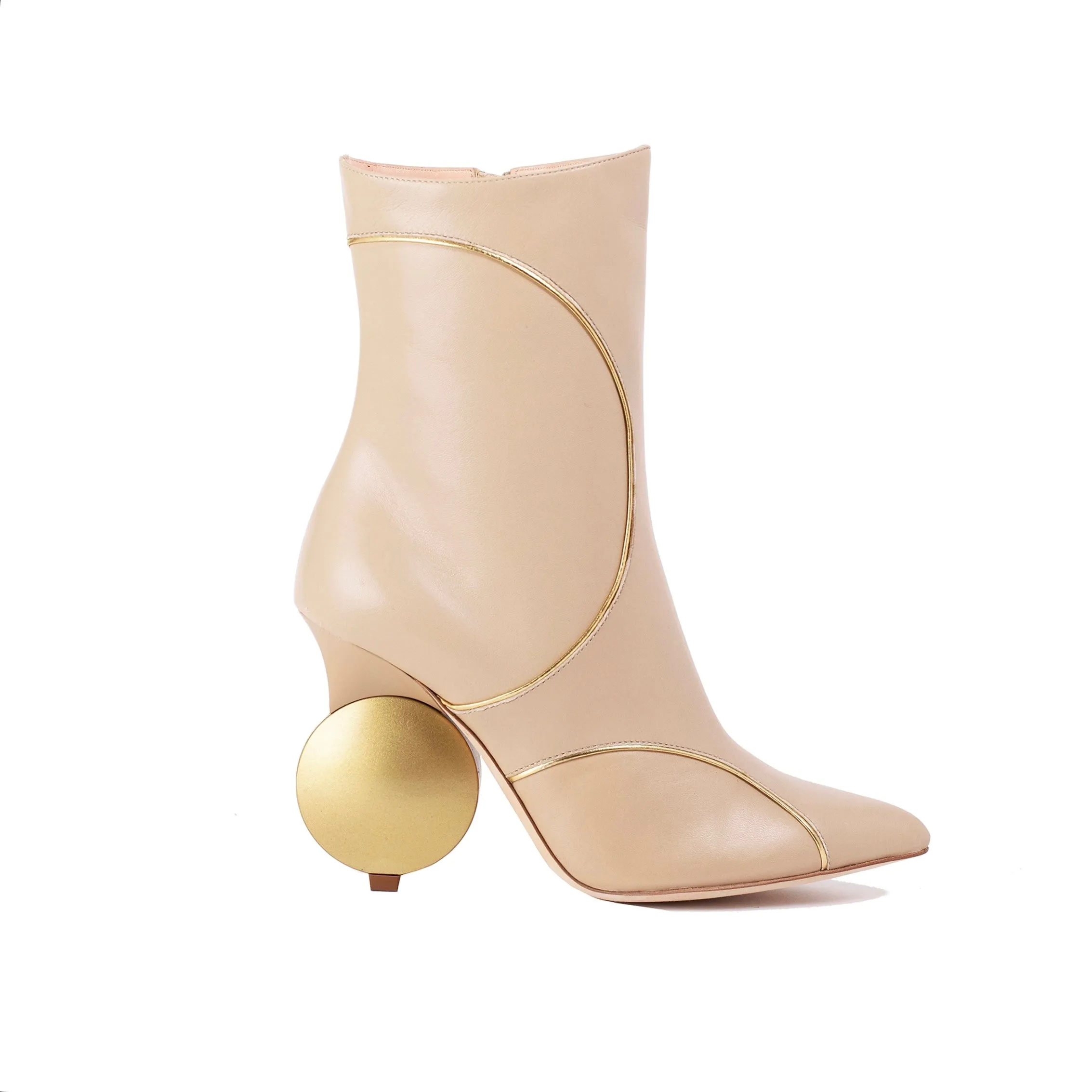 Julee Ankle Boot - Beige and Gold