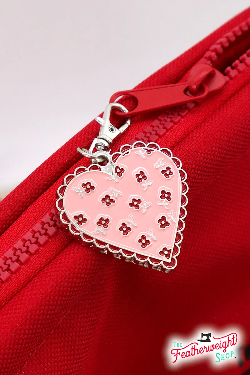 Keyring & Keychain Enamel Charm, HEART by Lori Holt