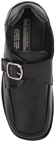 Love and Liberty Boys' Black Martin Buckle Flats - Size Big Kid 4.0