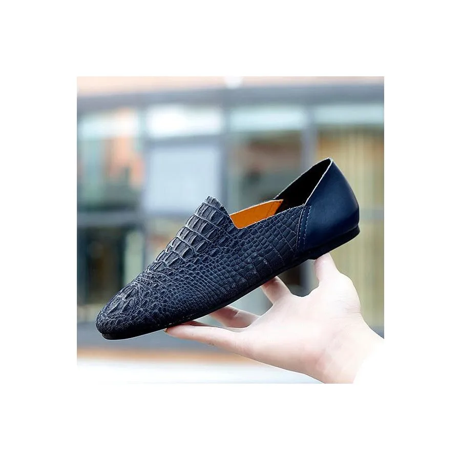 Luxury CrocLeather Comfort Driving Loafers