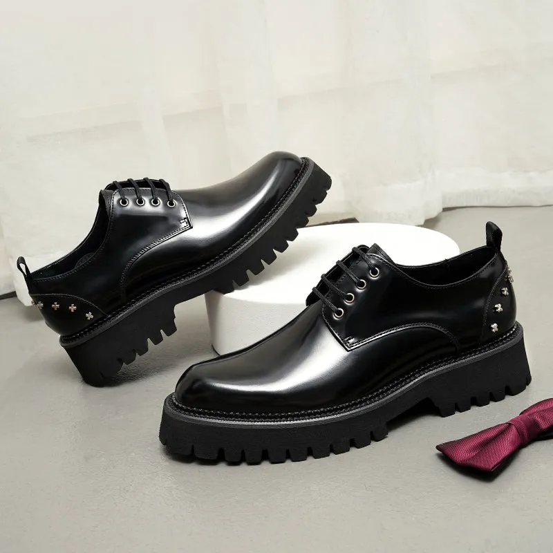 Luxury CrocLeather Lace-Up Oxford Shoes