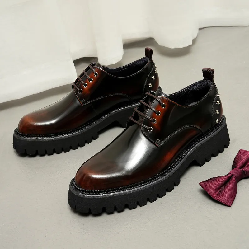 Luxury CrocLeather Lace-Up Oxford Shoes