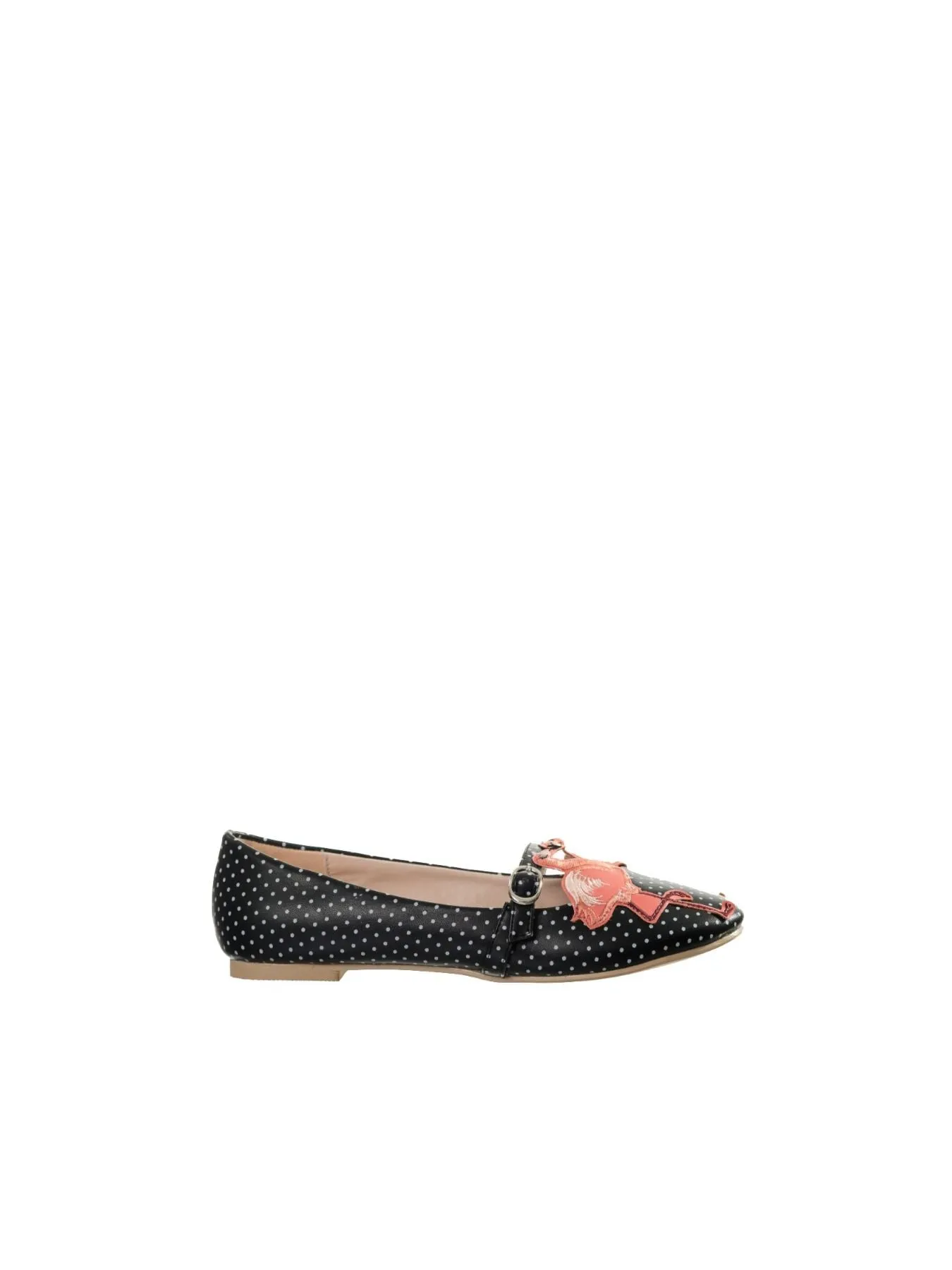 Magic Moment Ballerina Flats in Black with White Spots by Banned