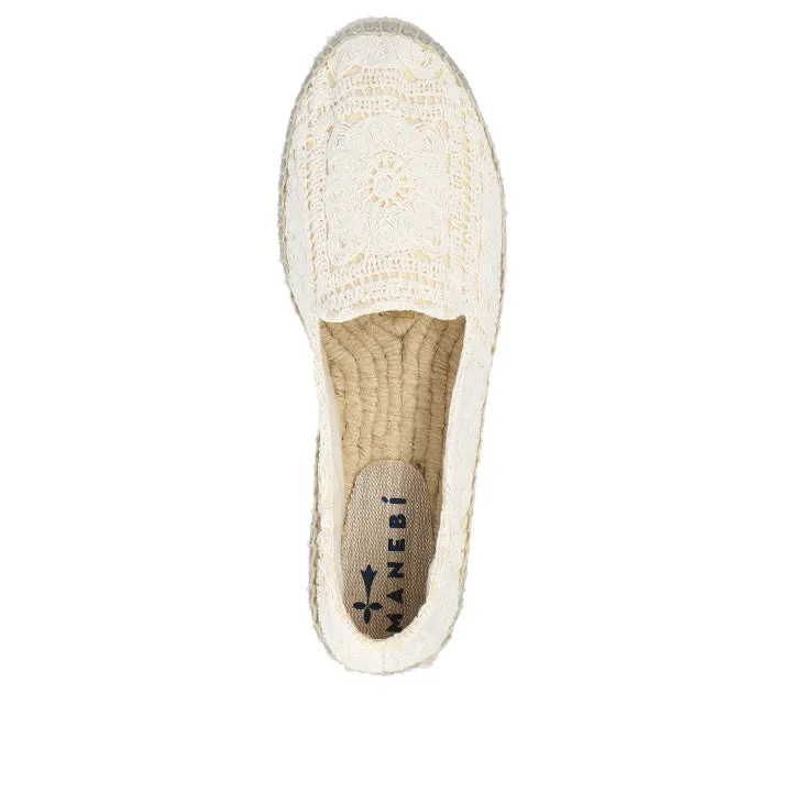 MANEBI COTTON CROCHET DOUBLE SOLE ESPADRILLES