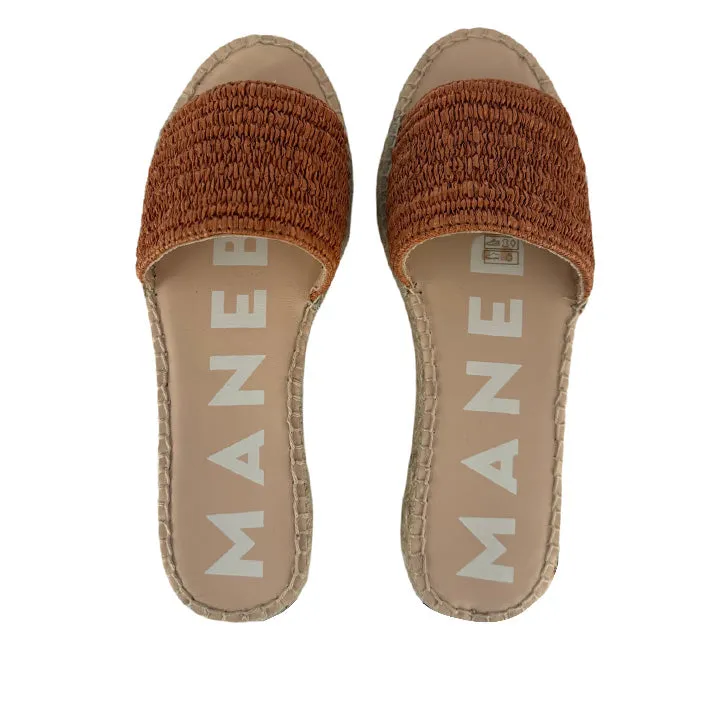 MANEBI RAFFIA STRIPES DOUBLE SOLE RAFFIA FLATS