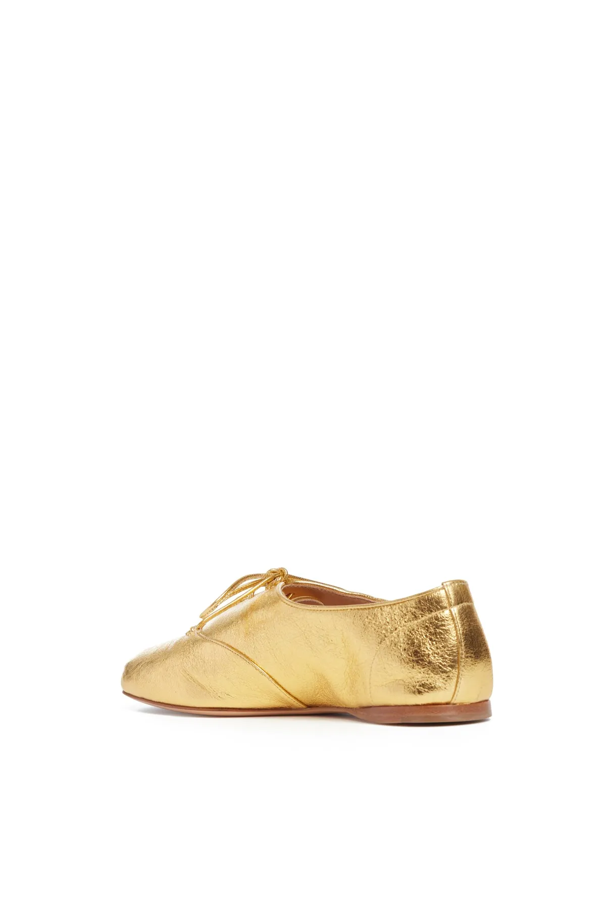 Maya Flat Shoe in Gold Nappa Leather