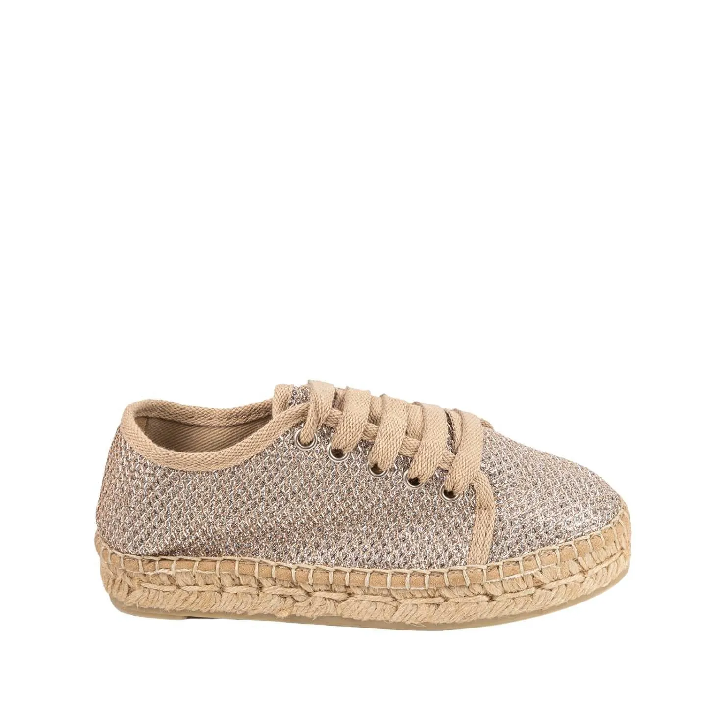 Metallic Cotton Blend Platform Espadrille for kids - Emy-S