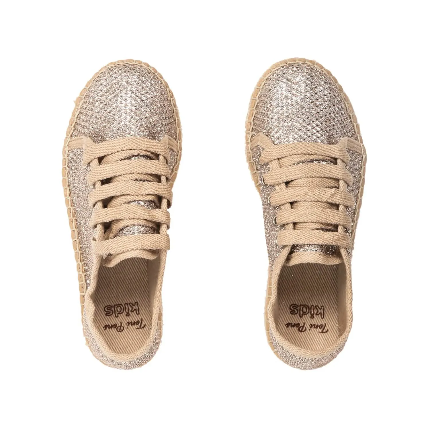 Metallic Cotton Blend Platform Espadrille for kids - Emy-S