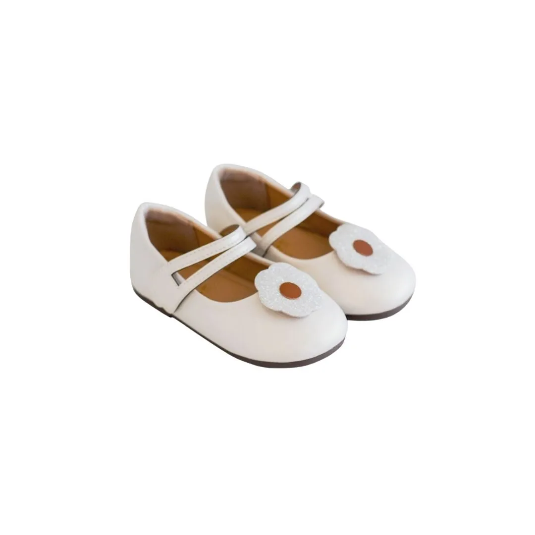 Mini Hana Ballerina Flats in White