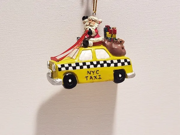 NYC Taxi Driving  Santa Christmas ornament!