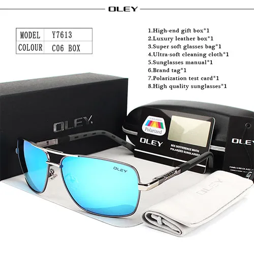 Oley Brand Y7613 Polarized Sunglasses Men Driving Uv400