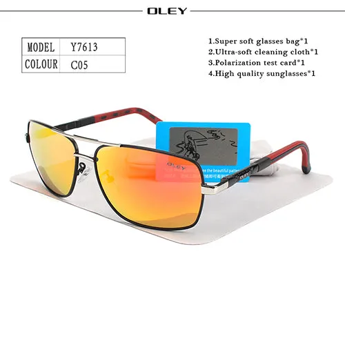 Oley Brand Y7613 Polarized Sunglasses Men Driving Uv400