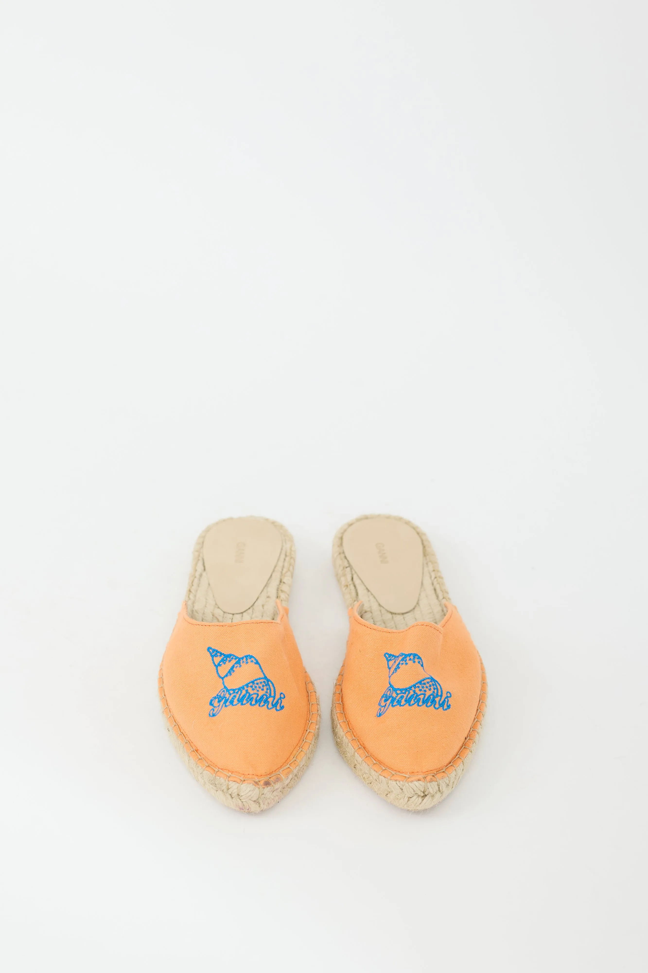 Orange & Blue Embroidered Canvas Espadrille Flat